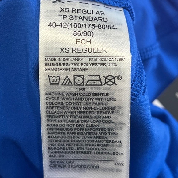 NWT Gap GapFit blue recycled power full length high compression blue leggings XS - Picture 11 of 12